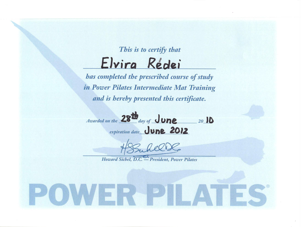 Power Pilates Zertifikat 1